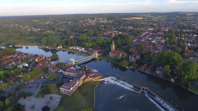 Marlow Riverside City Aerial Overview 