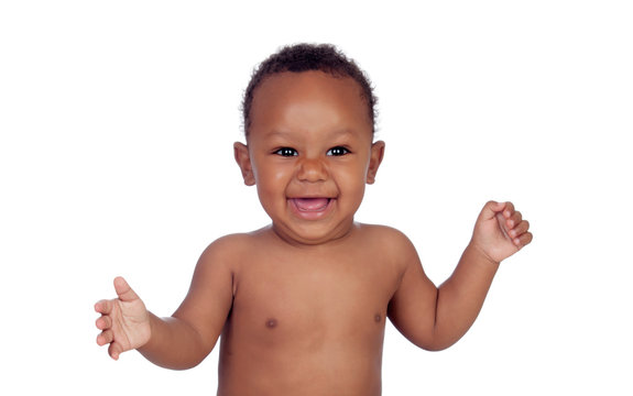 Funny and happy african baby