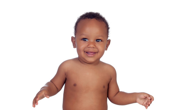Funny and happy african baby
