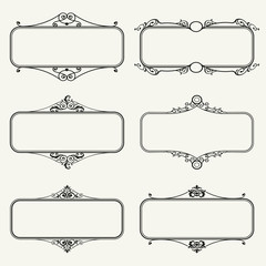 Set of calligraphic frames vector illustration