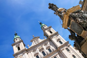 Fototapeta na wymiar The famous Cathedral in Salzburg, Austria, Europe..
