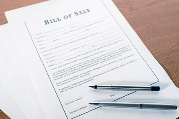 Business concept, contract and pen close-up on the table