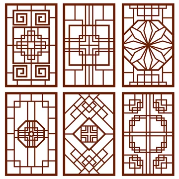 Traditional korean door and window ornament, chinese wall design, japan  frames vector set. Traditional chinese decoration illustration Stock Vector  Image & Art - Alamy