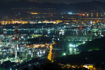 Mizushima industrial area at night