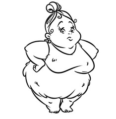 Stone Age  fat woman cartoon Illustrations
