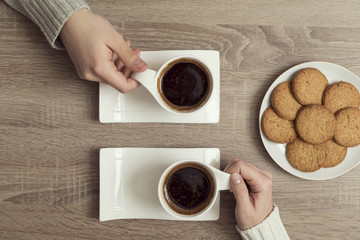 Couple's morning coffee