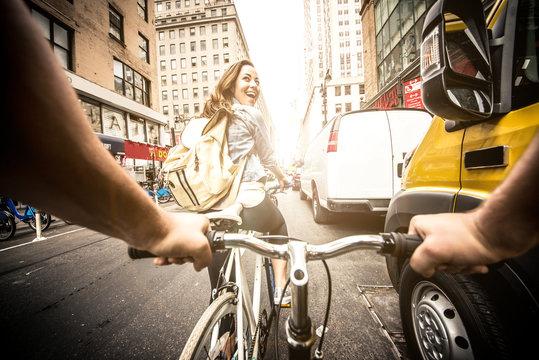 Couple Of New Yorkers On Their Bikes