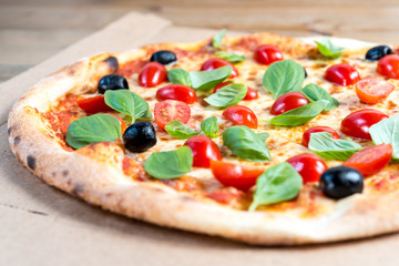 tasty pizza on a the table