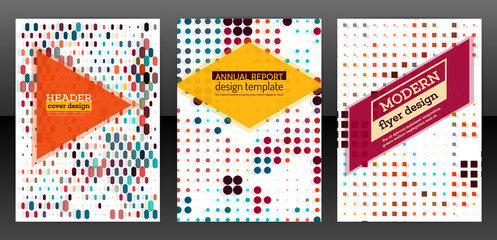 Abstract minimal geometric round circle shape design background. Colorful halftone cover brochure. Flat square design annual report book. Flyer with simple geometric design. Vector eps 10