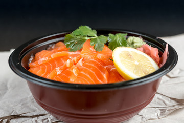 japanese food Mix Sashimi Chirashi Rice Bowl