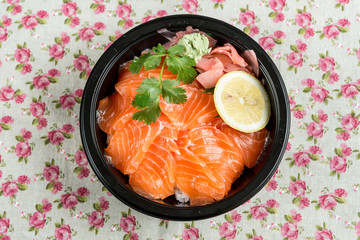 japanese food Mix Sashimi Chirashi Rice Bowl