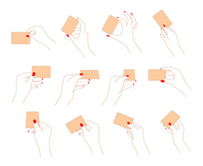 female hands with cards
