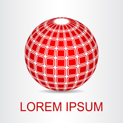 Logo stylized spherical surface with abstract shapes