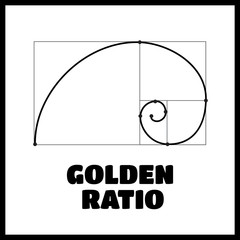 Symbol of the golden ratio tattoo black lines