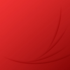 Red abstract background with curved lines. Vector illustration .