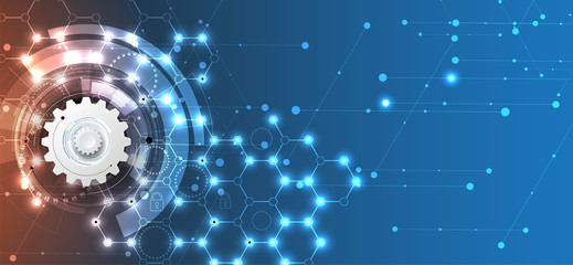 Technology security concept. Modern safety digital background