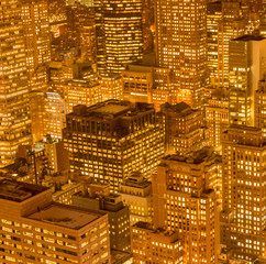 View of New York Manhattan during sunset hours