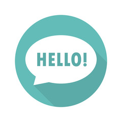 Hello speech bubble icon vector