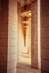 corridor of columns in mosque, Amman, Jordan