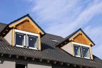 Dachgauben an neu eingedecktem Dach