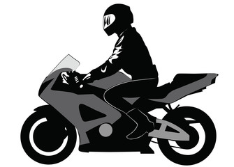 Fototapeta premium Image of motorcyclist riding on a motorcycle