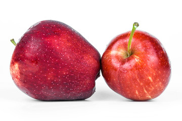 red apple isolated on the white background.