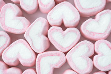 Candy hearts on a white background / heart represents love in Valentine's Day / wedding day.