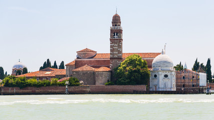 view of San Michele island in Venice city