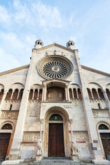 front view of Modena Cathedral in Modena city
