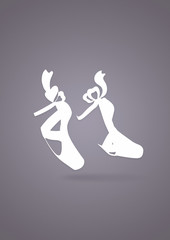 Fototapeta na wymiar ballet dance studio symbol
