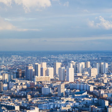 above view of residential district in Paris city