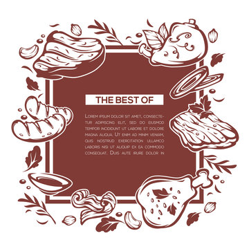 meat food background, vector template design for your menu