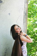 Fototapeta premium Cute girl poses for the camera