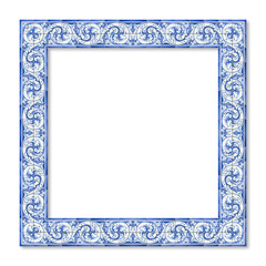 Frame design with typical portuguese decorations called "azulejos (portugal)