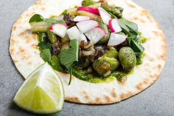 Tortilla wrap bread with vegetables
