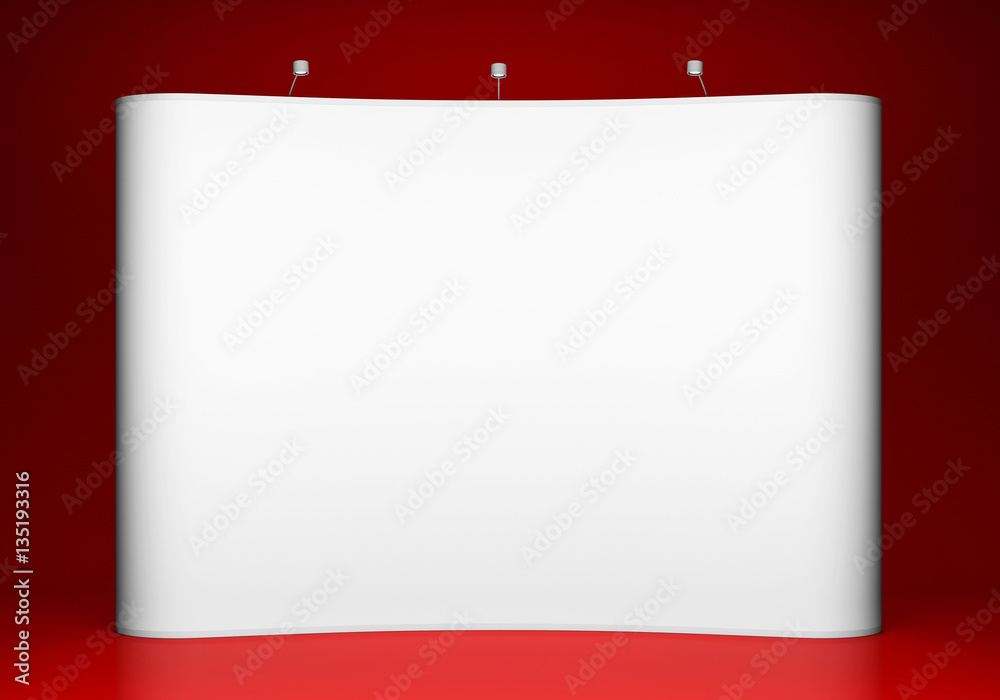Canvas Prints blank trade show booth on red background. 3d rendering