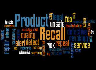 Product Recall, word cloud concept 6 - obrazy, fototapety, plakaty