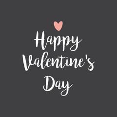 Happy Valentines Day Hand Drawing Vector Lettering design.Happy Valentine's Day Typographic on Chalkboard background with Heart.