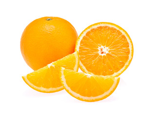 Orange fruit on white background