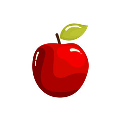 Red Apple Fruit Healthy Food Realistic Vector Illustration