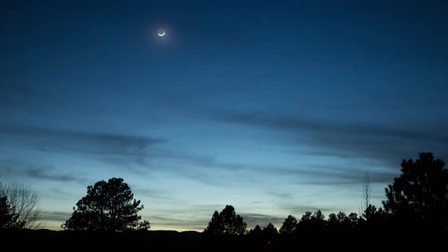 Crescent Moon Chasing Comet  Pan-STARRS