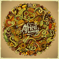 Cartoon cute doodles Africa illustration