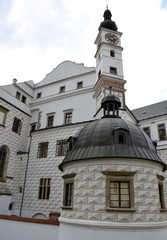 Architecture from Pardubice and cloudy sky