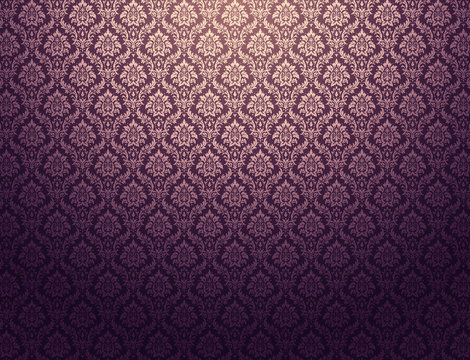 Purple damask pattern background
