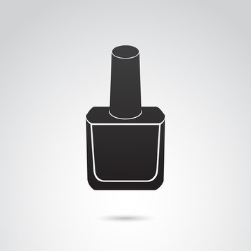 Nail Polish Bottle Vector Icon.