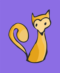 Cute little .Cute little fox sitting on its paws