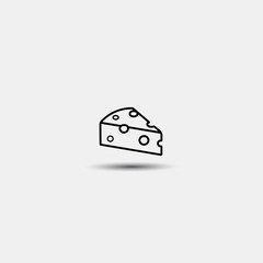 Cheese vector icon, flat design of the sign on a white background