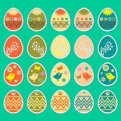 Easter eggs, set