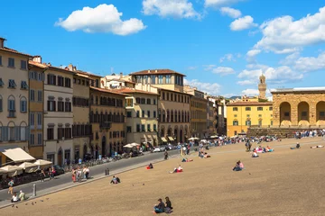 Deurstickers View of the Piazza Pitti in Florence © Lars Johansson