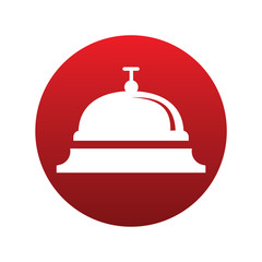 Obraz premium Bell icon isolated vector sign symbol on red background. Transport elements. Can be used in logo, UI and web design